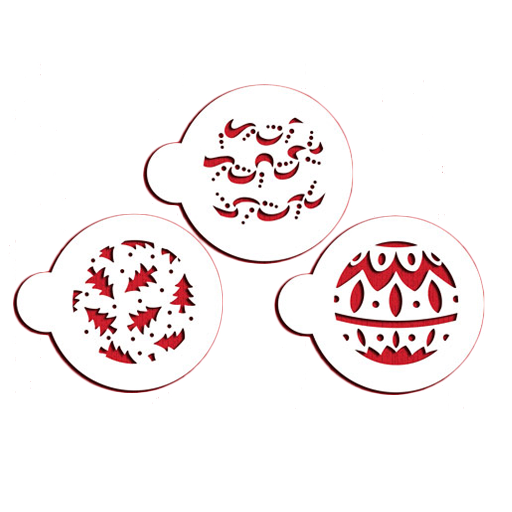 Designer Stencils Christmas Balls Cookie Stencil Set