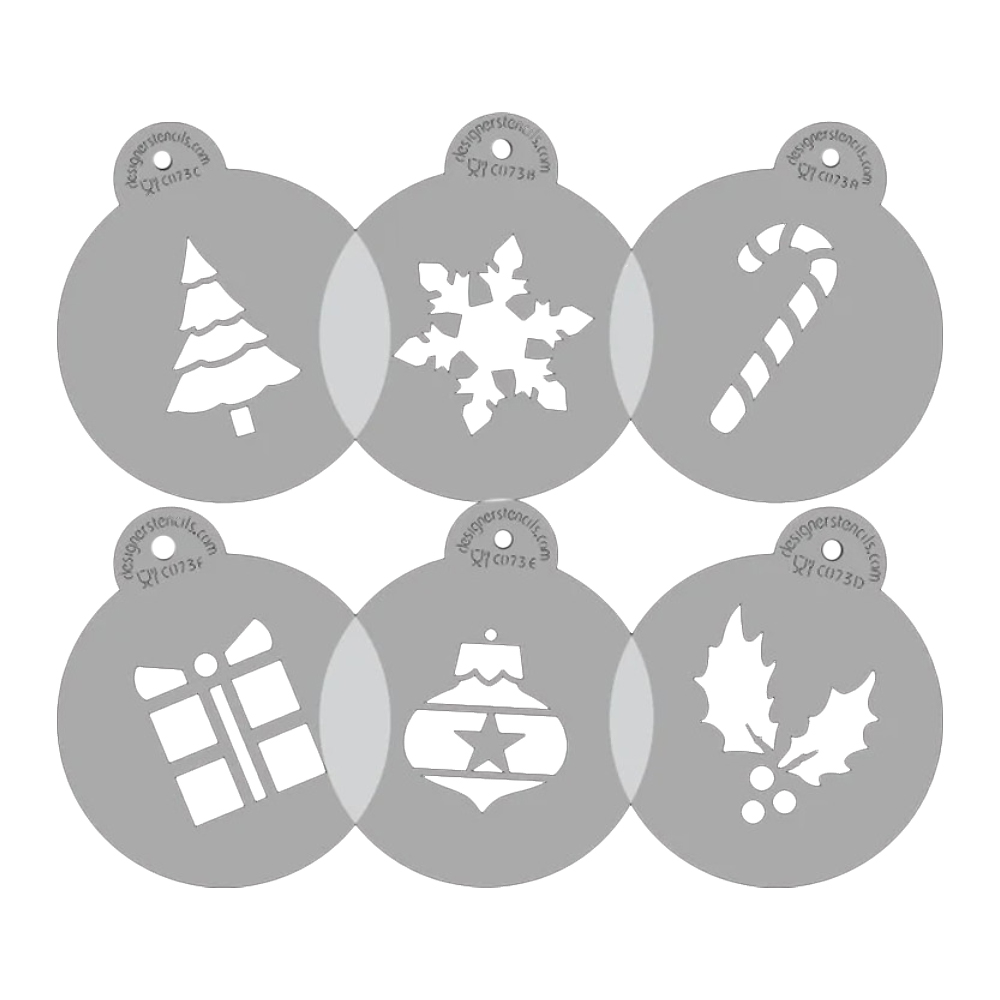 Designer Stencils Decorating Stencil Holiday Cupcake/Cookie Tops