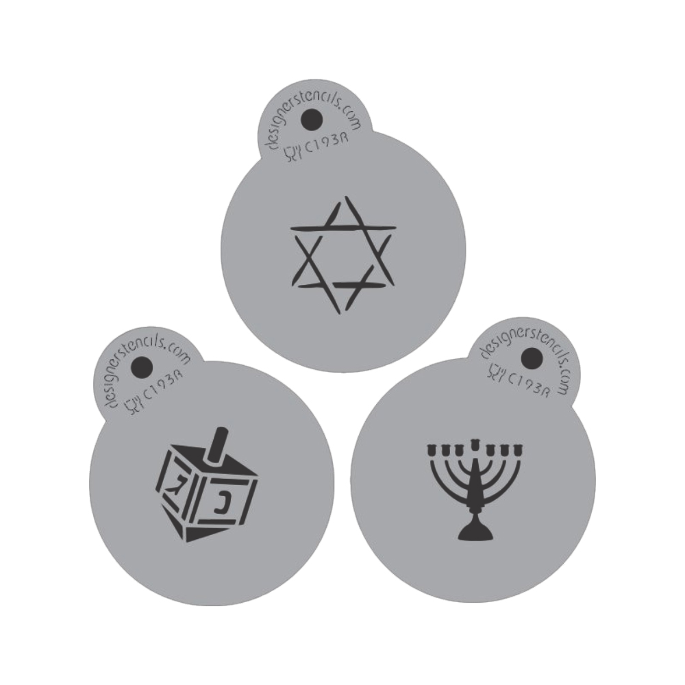 Designer Stencils Decorating Stencil Jewish Symbols Tops 1.5"