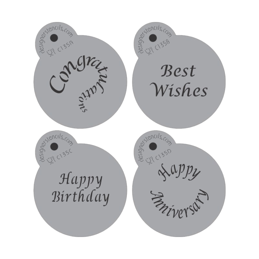 Designer Stencils Special Occasions Cupcake / Cookie Tops