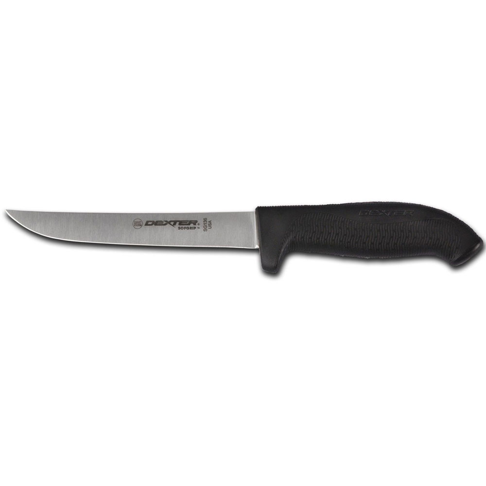 Dexter-Russell Black Boning Knife 6" Wide Blade; SofGrip Handle