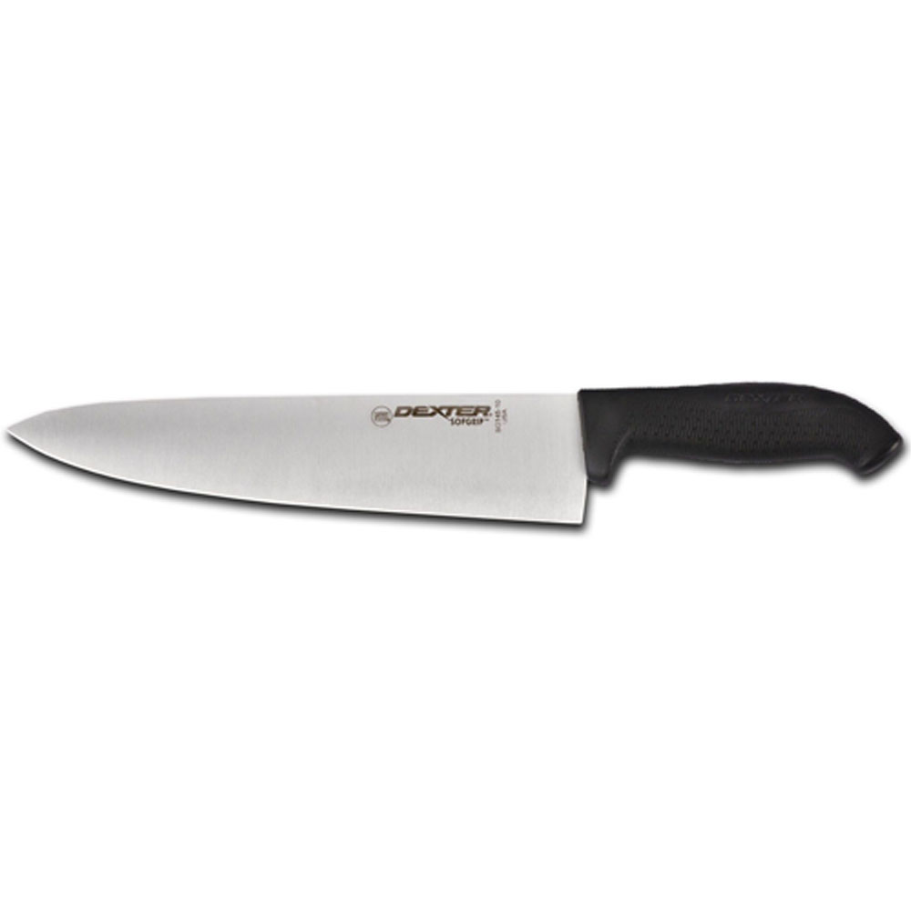 Dexter-Russell Black Chef/Cook's Knife 10" Blade, Sofgrip Handle