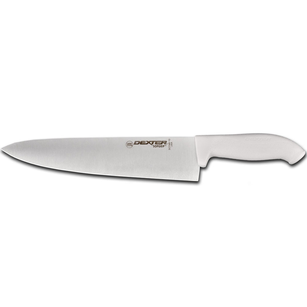 Dexter-Russell White Chef/Cook's Knife 10" Blade, Sofgrip Handle