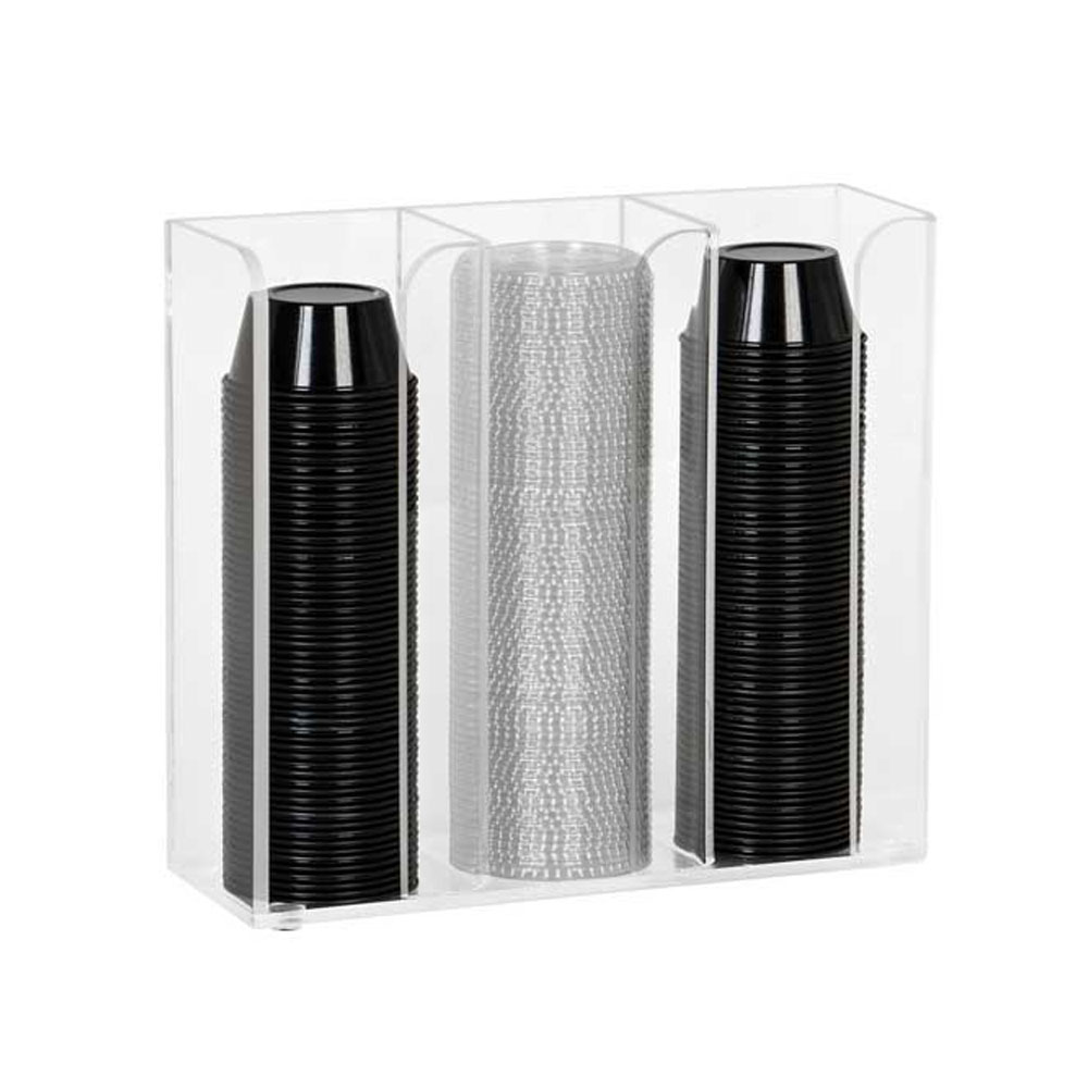 Dispense Rite Portion Cup and Lid Dispenser, 3 Section
