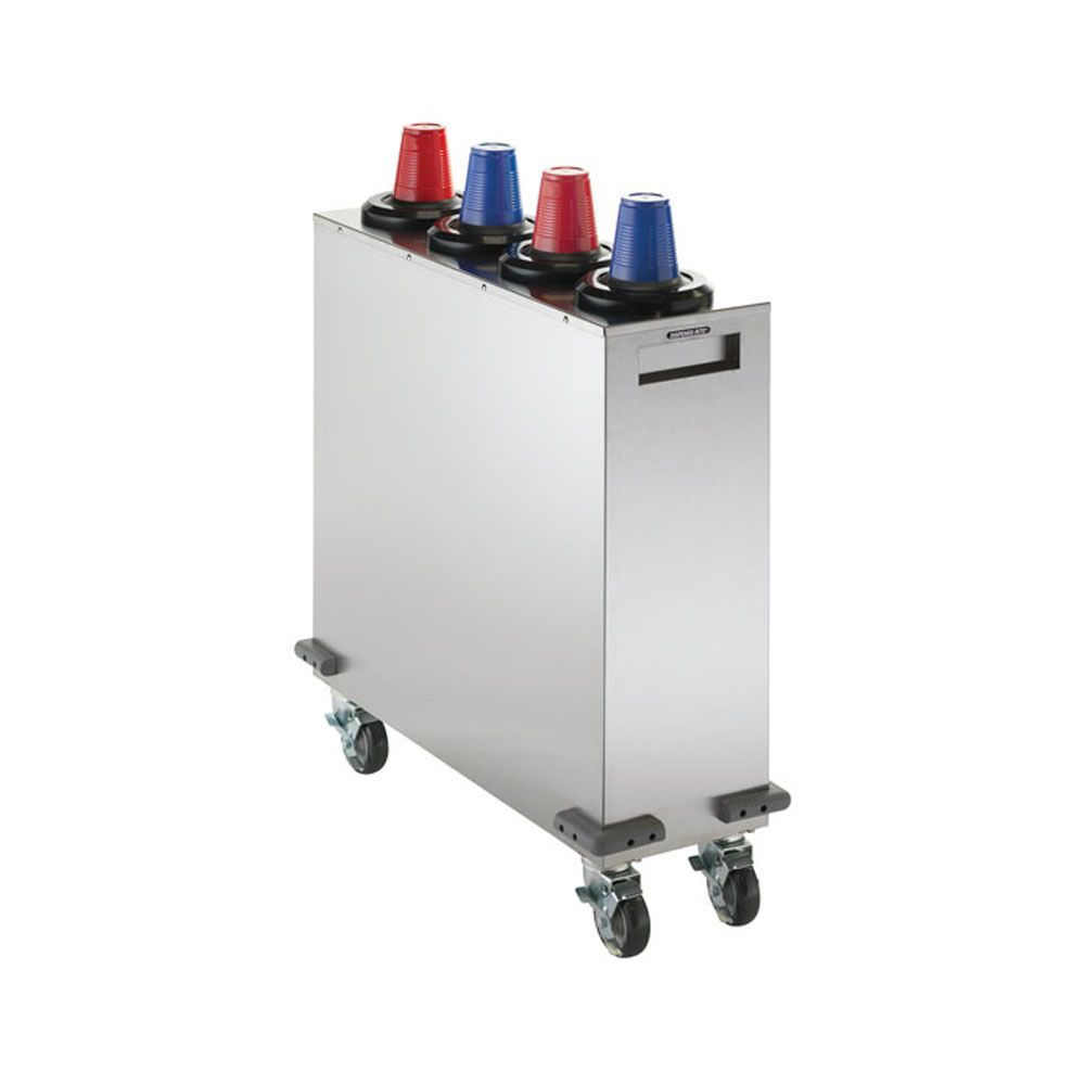 Dispense Rite Stainless Steel Mobile Cup Dispensing Cart, 4 Compartment