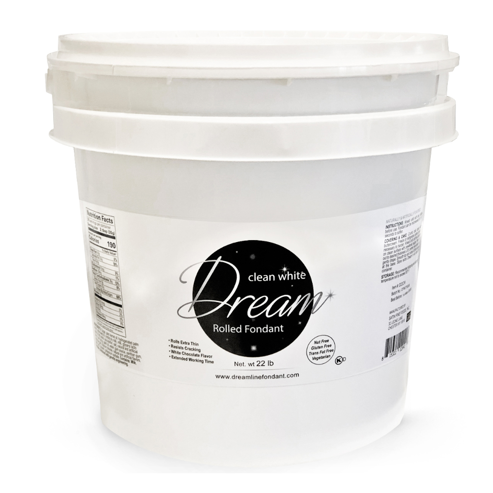 Dream Clean White Chocolate Based Fondant, 22 Lbs.