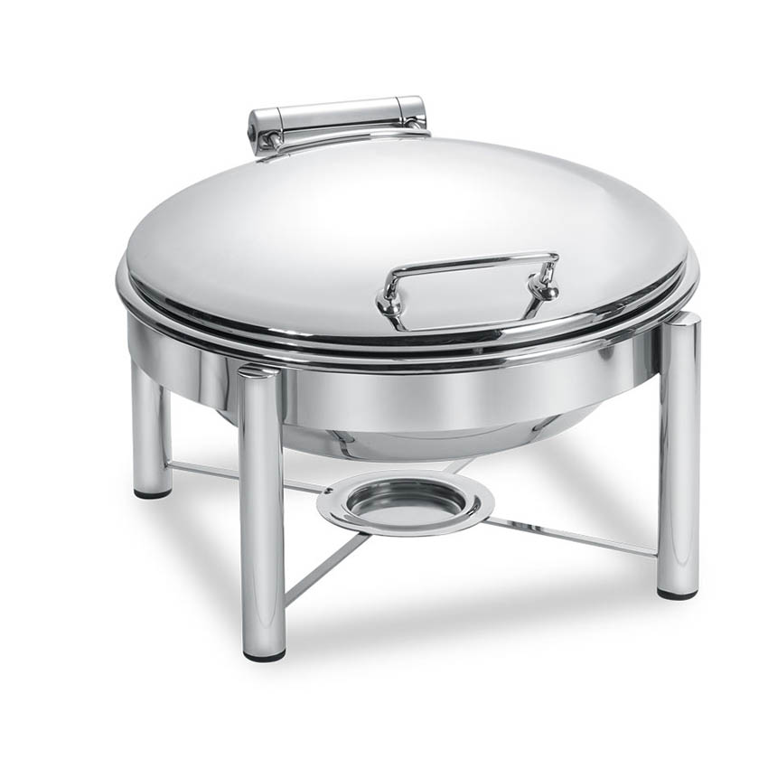 Eastern Tabletop 3958S Qt. Round S/S Induction Chafer w/ Hinged Dome Cover and Stand