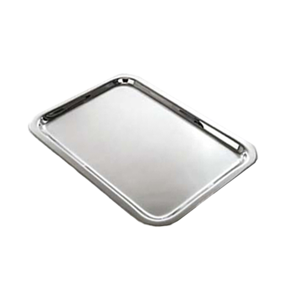 Eastern Tabletop Classic Border 27" x 19" Stainless Steel Rectangular Tray 