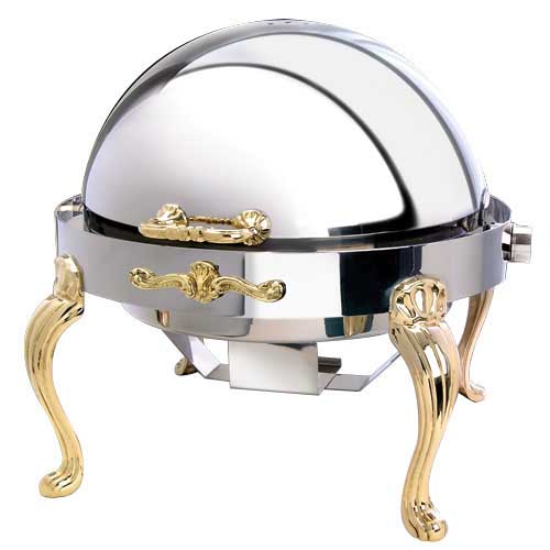 Eastern 3208QA Qt. Tabletop Queen Anne Round Rolltop Chafer - Stainless Steel