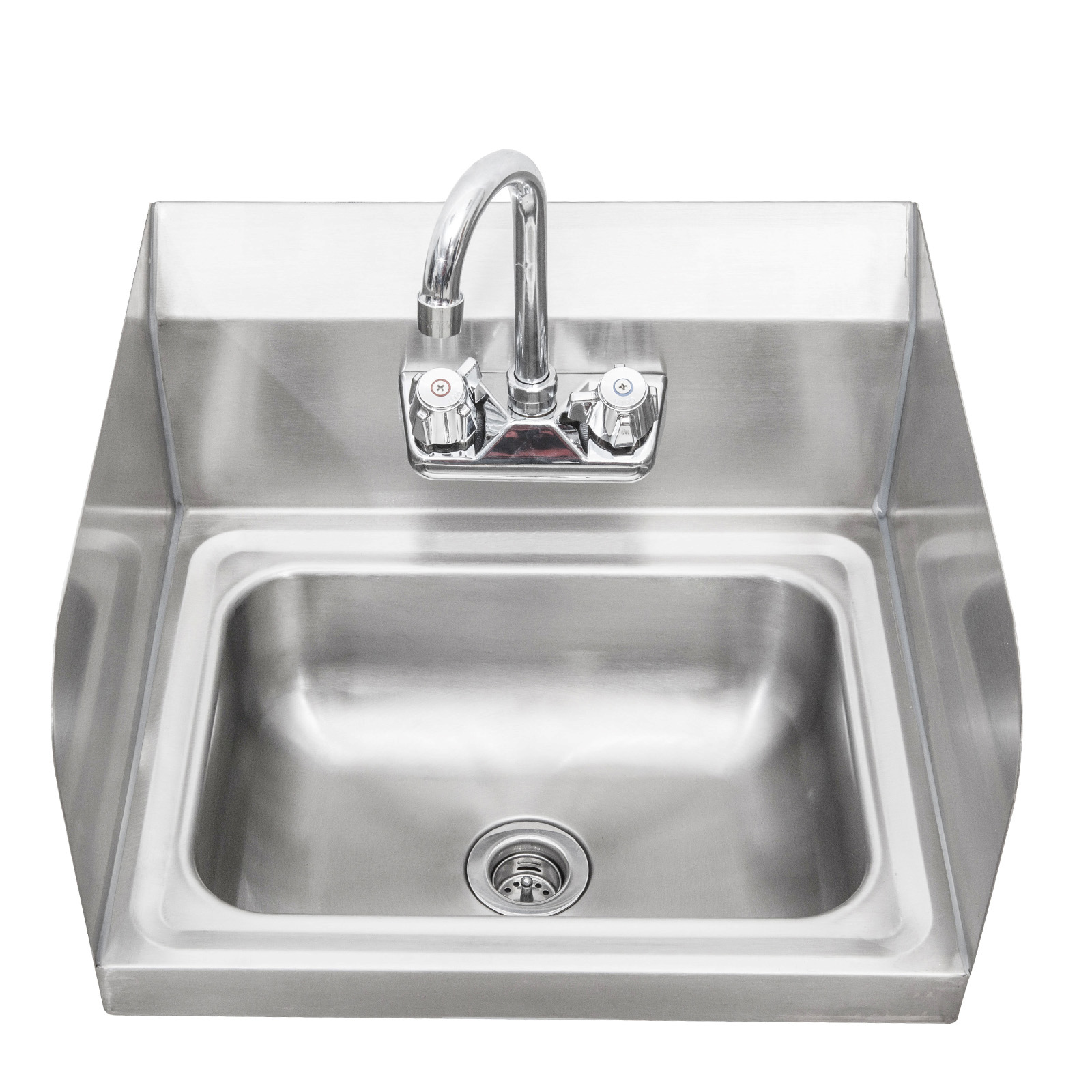 Economy Hand Sink with Side Splash 20 Gauge, Bowl Size 9" x 9" x 4-1/2" Deep