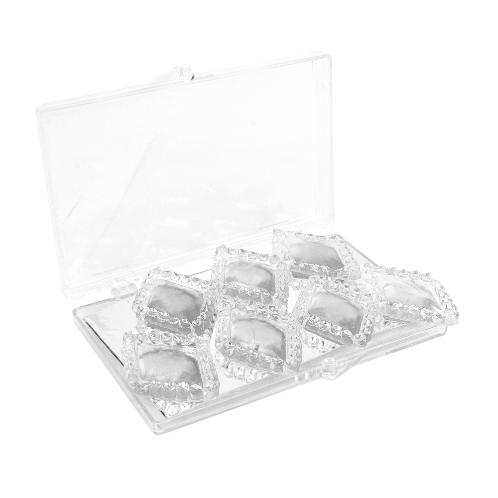 Edible Diamond-Framed Clear Rhombus Gems, 7 Pieces 