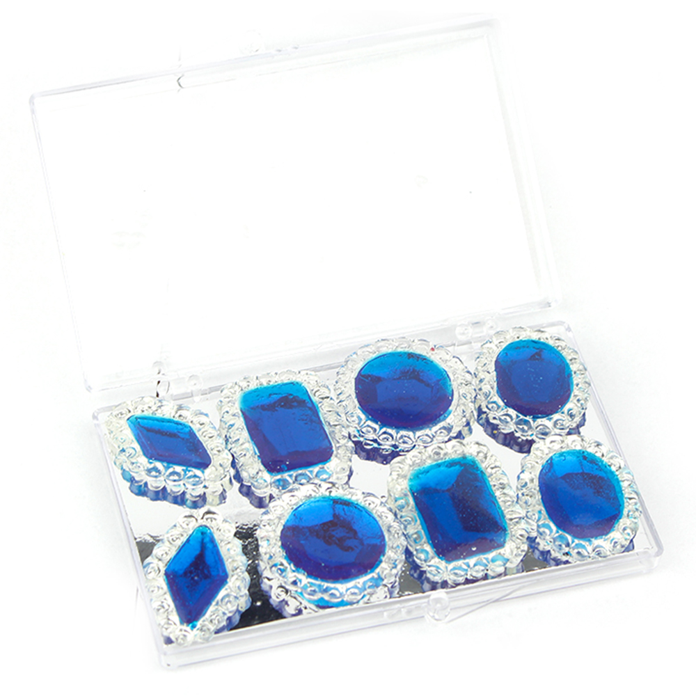 Edible Diamond-Framed Sampler Sapphire Blue Mix Gems, 8 Pieces