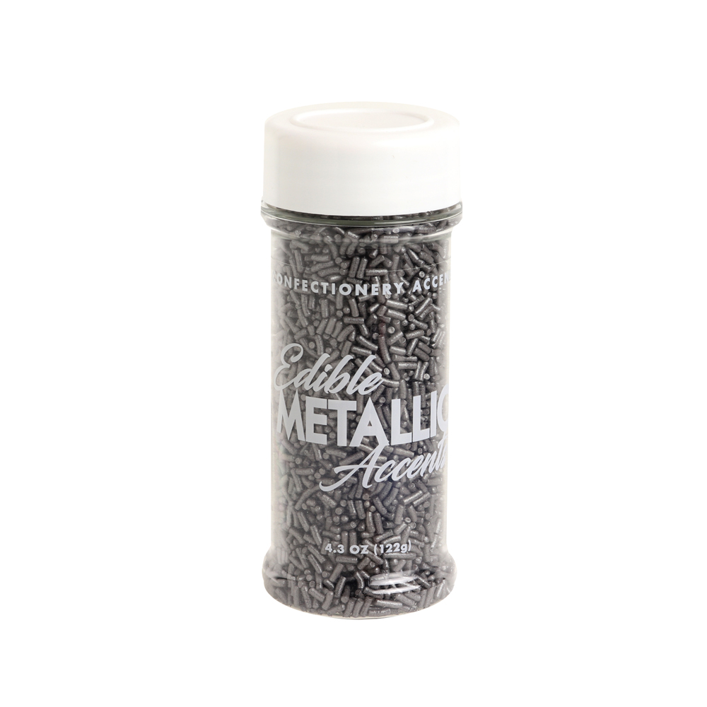 Edible Metallic Gunmetal Jimmies, oz
