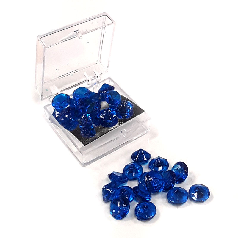Edible Sapphire-Blue Diamond Jewels 6mm (38 Pieces)