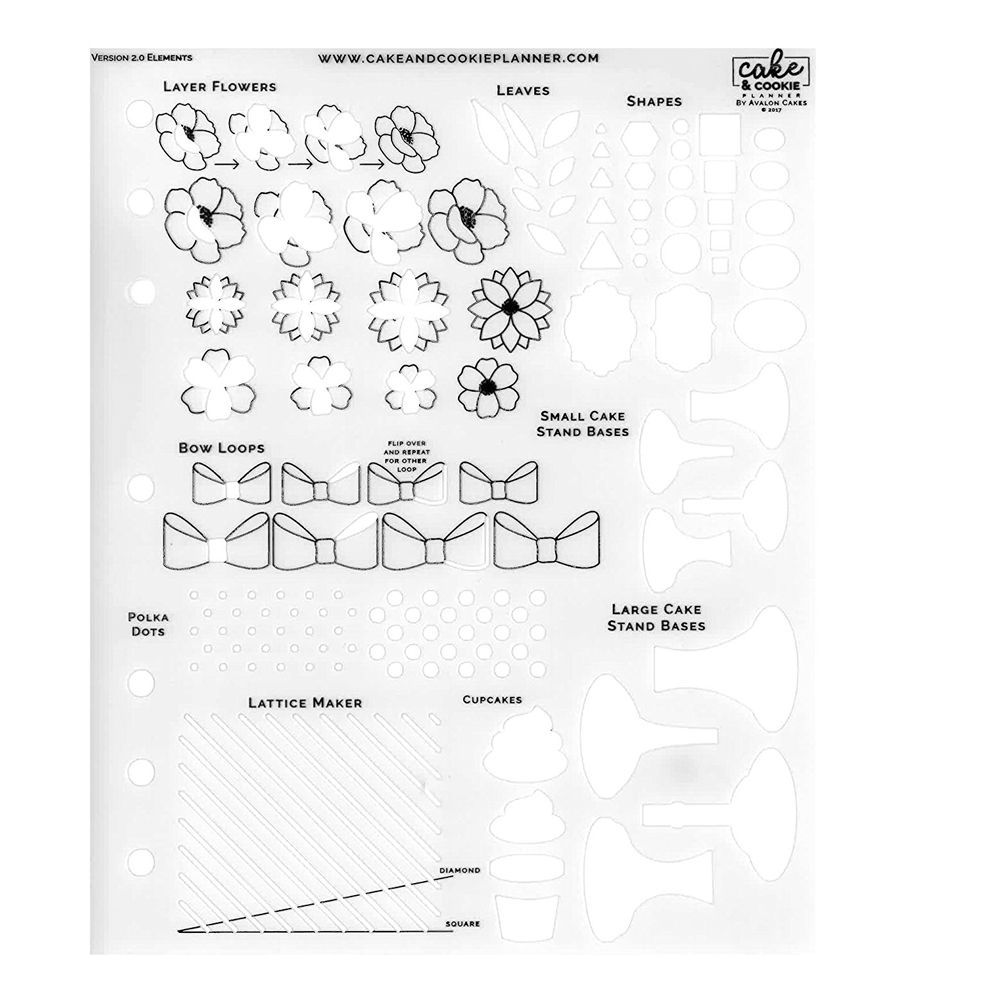 Elements Cake Sketching Template by Avalon Cakes