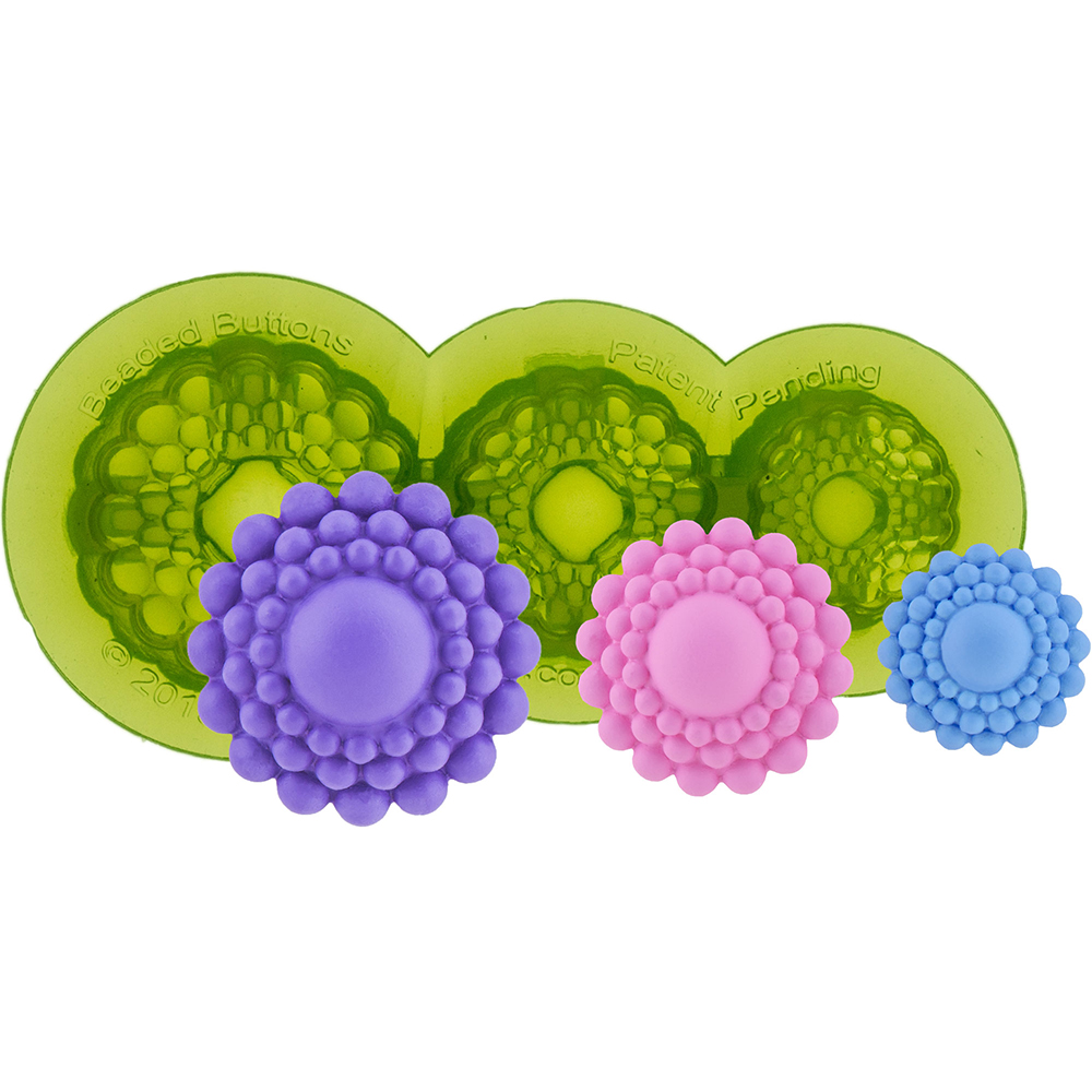 Elisa Strauss Beaded-Button Silicone Fondant Mold by Marvelous Molds