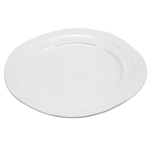 Elite Global Solutions D101 Della Terra 10" White Irregular Round Melamine Plate - Case of 6