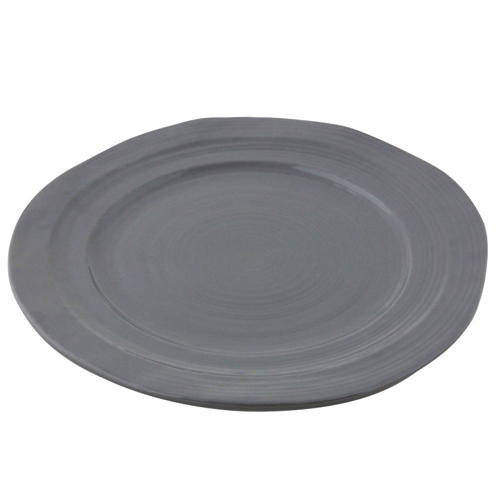 Elite Global Solutions D101 Della Terra 10" Gray Irregular Round Melamine Plate - Case of 6