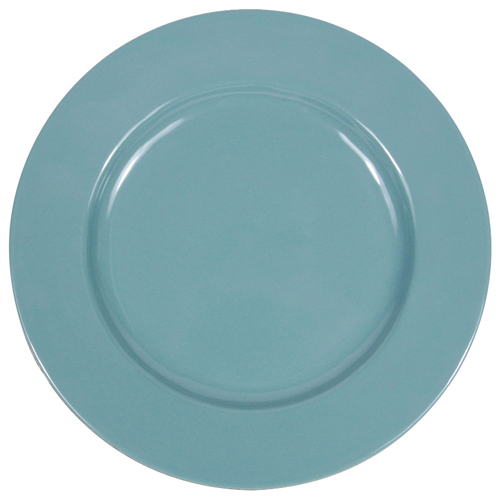 Elite Global Solutions D1025C Cottage Vintage California 10 1/2" Cameo Blue Round Rim Melamine Plate - Case of 6