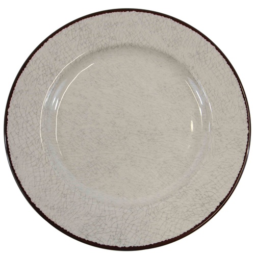 Elite Global Solutions D1025M Mojave Vintage California 10 1/2" Vanilla Round Crackle Melamine Plate - Case of 6