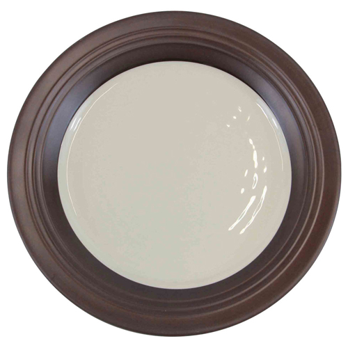 Elite Global Solutions D1098GM Durango Antique White & Chocolate Round Two-Tone Melamine Plate - Case of 6