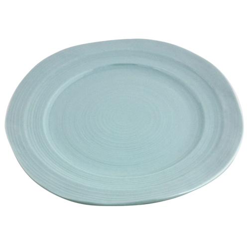 Elite Global Solutions D1134 Della Terra 11 3/4" Mint Green Irregular Round Melamine Plate - Case of 6