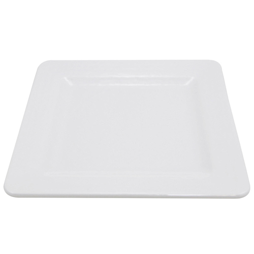 Elite Global Solutions D11SQRR Square Pebble Creek 11" White Square Melamine Plate - Case of 6