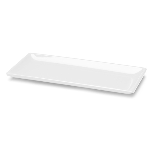 Elite Global Solutions D126RC Squared White 12" x 5 1/2" Rectangular Melamine Platter - Case of 6