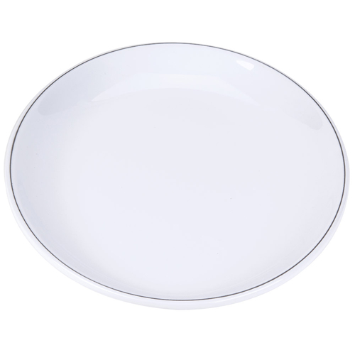 D2211L-W  White w/Black Trim Elite Global Solutions Oval Plate Pack of 6 