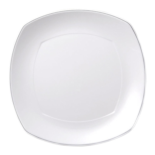 Elite Global Solutions D3110L Viva 9 5/8" White Square Plate with Black Trim - Case of 6