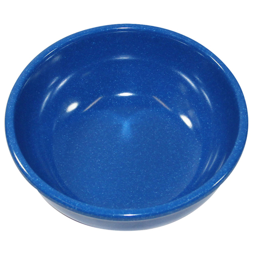 Elite Global Solutions D512B-BC Base Camp 18 oz. Blue Round Speckle Bowl - Case of 6