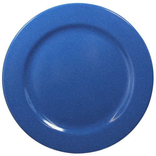 Elite Global Solutions D775PL-BC Base Camp 7 3/4" Blue Speckle Round Melamine Plate - Case of 6