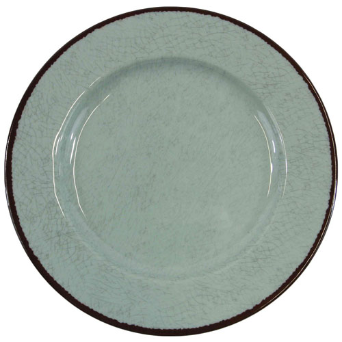 Elite Global Solutions D850M Mojave Vintage California 8 1/2" Hemlock Round Crackle Melamine Plate - Case of 6