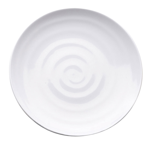Elite Global Solutions D875RG Galaxy 8 3/4" Round Swirl White Melamine Plate - Case of 6
