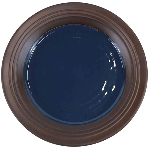 Elite Global Solutions D897GM Durango 9" Lapis & Chocolate Round Two-Tone Melamine Plate - Case of 6