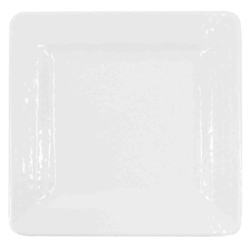 Elite Global Solutions D9SQRR Square Pebble Creek 9" White Square Melamine Plate - Case of 6
