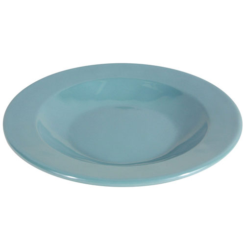 Elite Global Solutions DB10C Cottage Vintage California 18 oz. Cameo Blue Round Rim Pasta / Soup Bowl - Case of 6