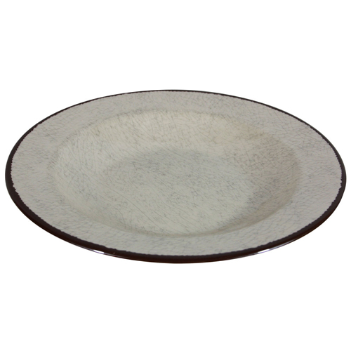 Elite Global Solutions DB10M Mojave Vintage California 18 oz. Vanilla Round Crackle Pasta / Soup Bowl - Case of 6