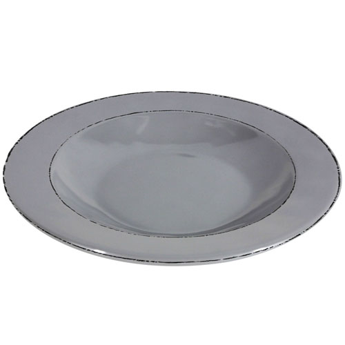 Elite Global Solutions DB10T Trestles Vintage California 18 oz. Gray Round Double-Line Pasta / Soup Bowl - Case of 6