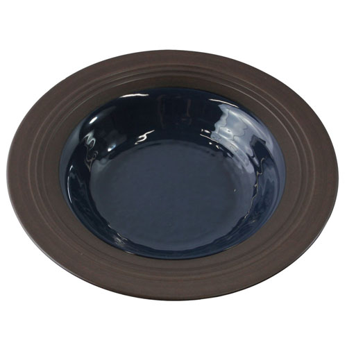 Elite Global Solutions DB651GM Durango 10 oz. Lapis & Chocolate Round Two-Tone Melamine Bowl - Case of 6