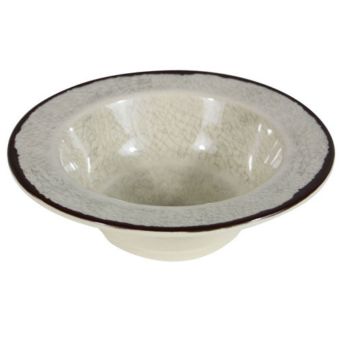 Elite Global Solutions DB6M Mojave Vintage California 10 oz. Vanilla Round Crackle Bowl - Case of 6