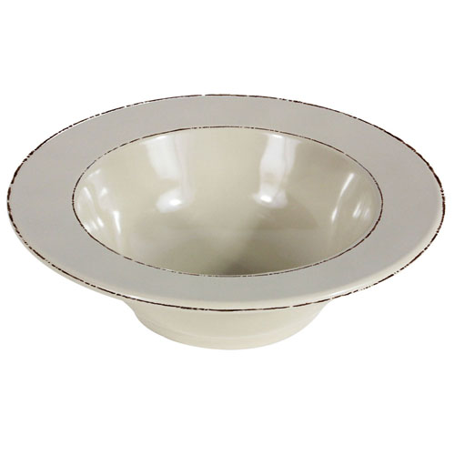 Elite Global Solutions DB6T Trestles Vintage California 10 oz. Vanilla Round Double-Line Bowl - Case of 6