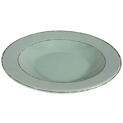 Elite Global Solutions DB878T Trestles Vintage California 12 oz. Hemlock Round Double-Line Pasta / Soup Bowl - Case of 6