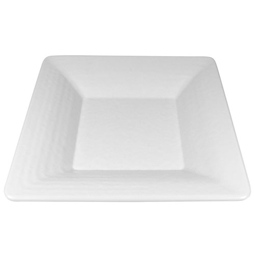 Elite Global Solutions DB8RR Square Pebble Creek 20 oz. White Square Melamine Bowl - Case of 6