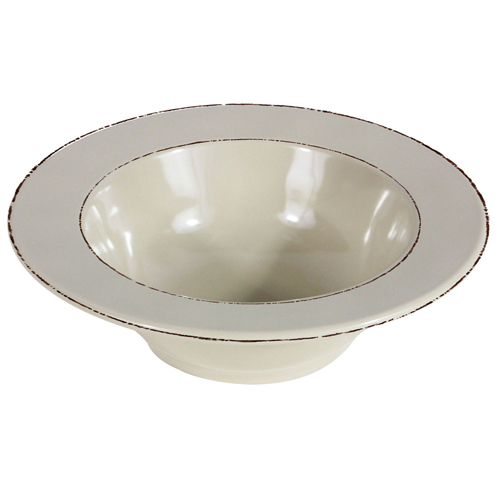 Elite Global Solutions DB8T Trestles Vintage California 18 oz. Vanilla Round Double-Line Bowl - Case of 6