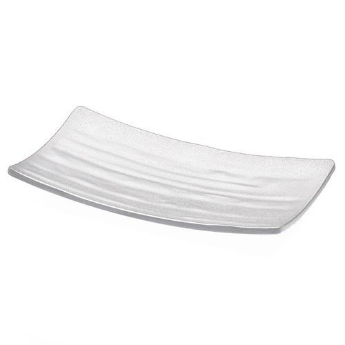 Elite Global Solutions JW5409 Zen 8 5/8" x 4 3/4" White Rectangular Wave Tray - Case of 6