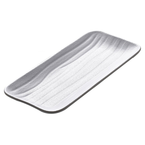 Elite Global Solutions JW5411 Zen 10 7/8" x 4 5/8" White Rectangular Wave Tray - Case of 6