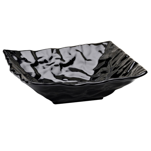 Elite Global Solutions M10102 Crinkled Paper Black Qt. Square Melamine Bowl - Case of 6