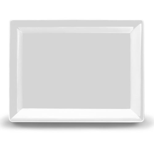 Elite Global Solutions M1058 Display White Melamine Platter - 10 1/2" x 8 3/4" - Case of 6