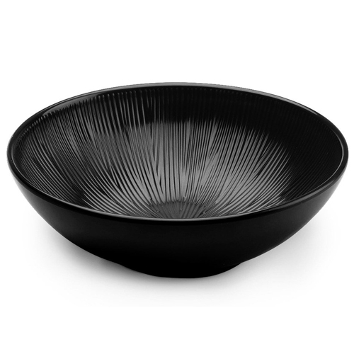 Elite Global Solutions M10R325T Sunburst Black 2.5 Qt. Melamine Bowl - Case of 6